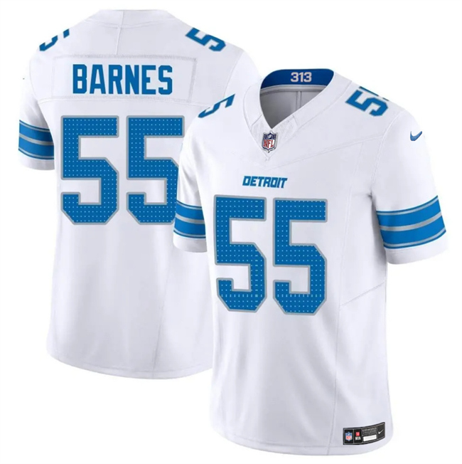 Men's White Detroit Lions #55 Derrick Barnes 2025 F.U.S.E. Vapor Limited Stitched Jersey